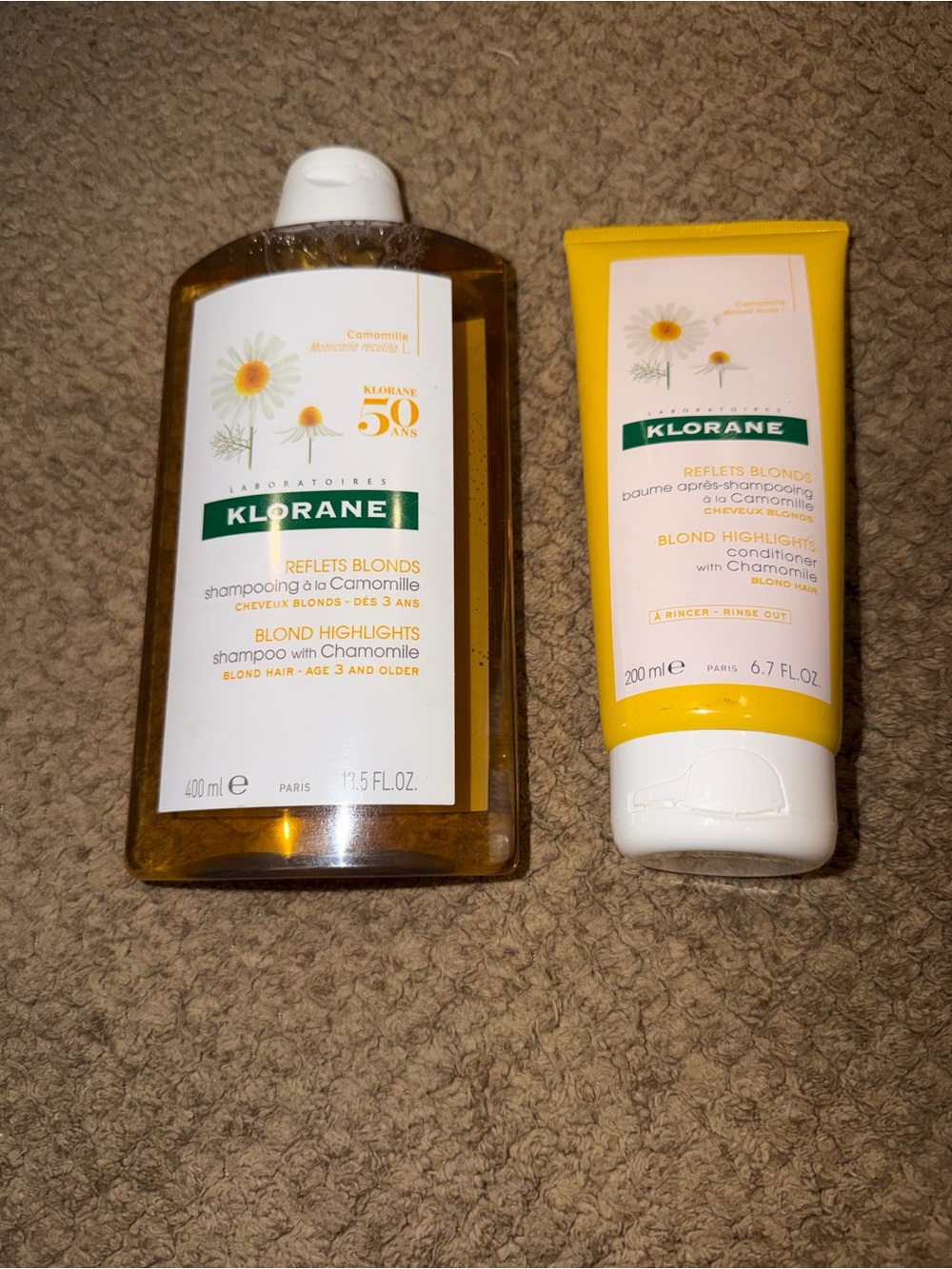 Klorane Blond Highlights Brightening Shampoo and Conditioner with Camomille Set